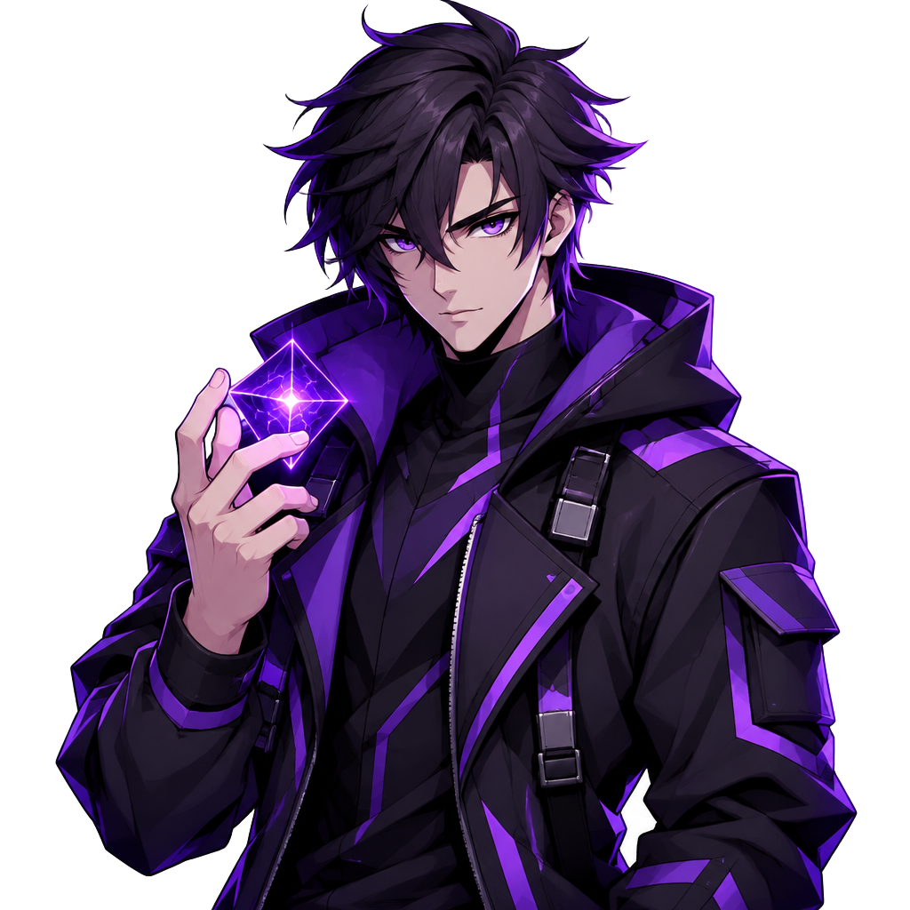 Mascote original da EuPClear segurando um cubo roxo